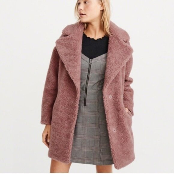 Abercrombie & Fitch Teddy Long Coat Jacket - Picture 2 of 15